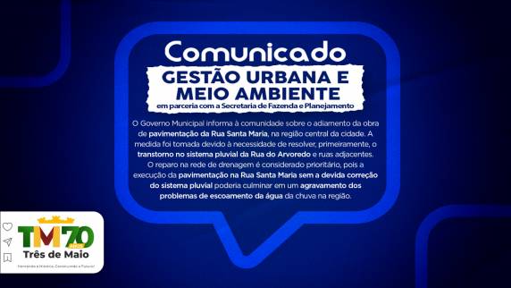 Decisão foi tomada para priorizar reparos no sistema pluvial da Rua do Arvoredo e evitar futuros problemas de drenagem na região central.