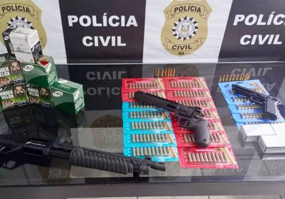 Operação foi motivada por registros de violência doméstica; situação das armas será investigada